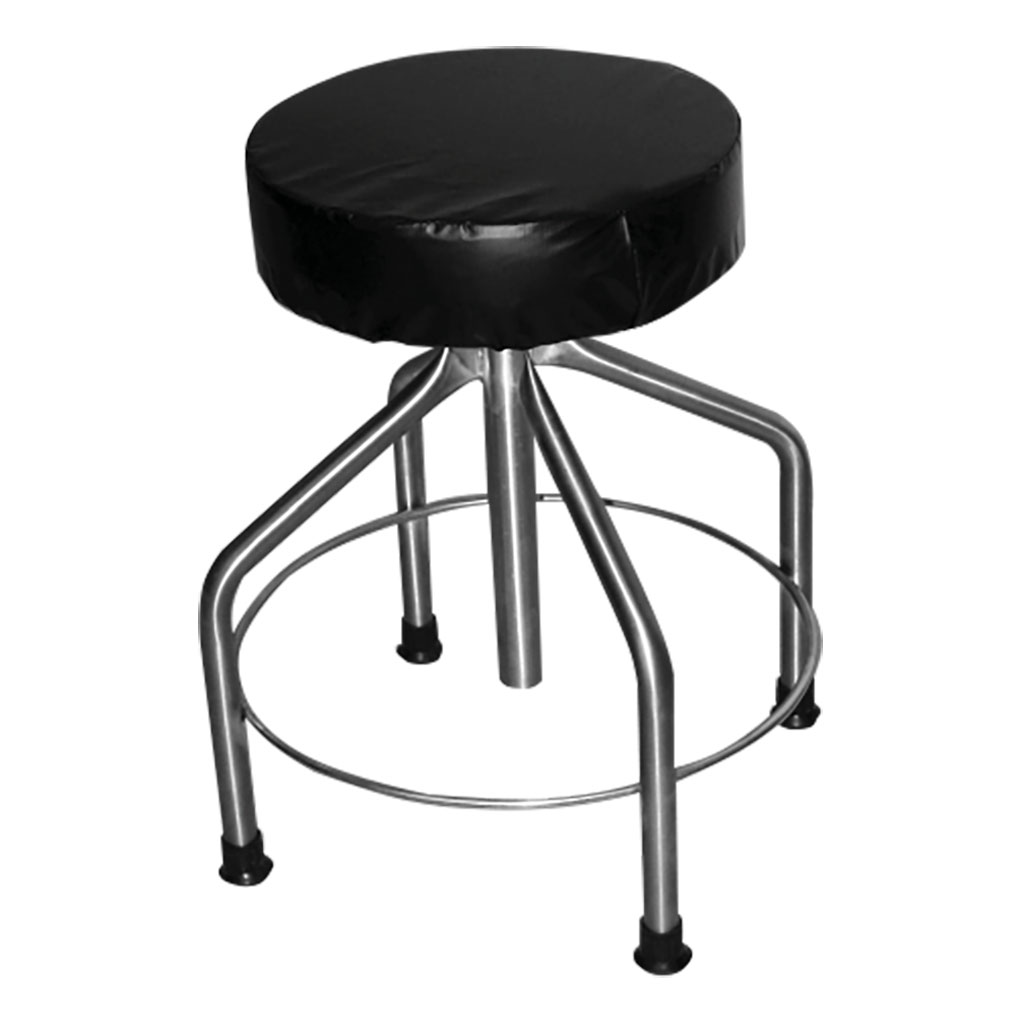 REVOLVING STOOL WITH UPHOLSTERED SEAT, AND STAINLESS STEEL BASE OR-3622