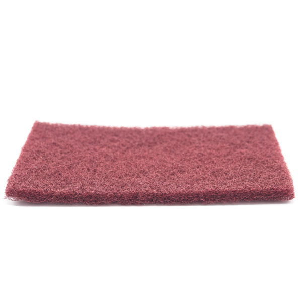 Scrub Pad for pre-cleaning surgical instruments, no metal residue. Abrasive yet gentle fibers for efficient cleaning, polishing and deburring.