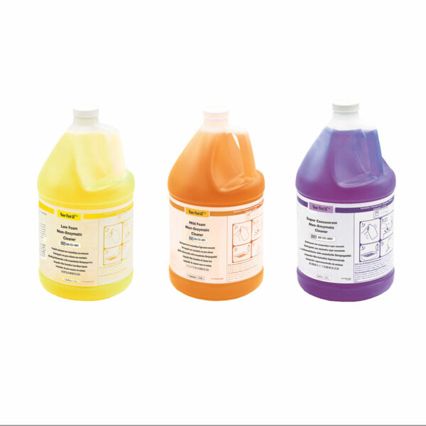 Non-enzymatic gallon detergents with free-rinsing, neutral pH formula for cleaning of organic material from medical equipment and instrumentation.