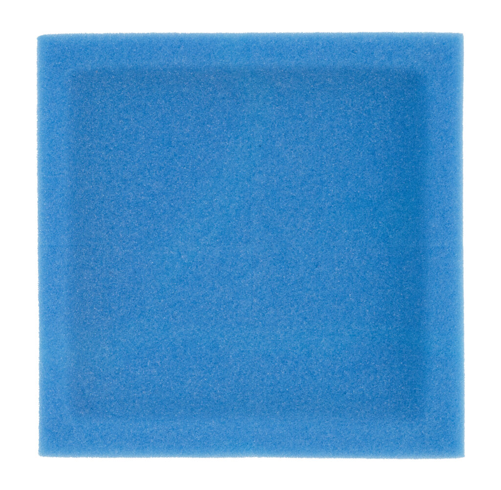 Shock absorbing high-density, pre-cutted Foam Corner Protectors to protect the corners of surgical trays from tearing and damage, during sterilization, storage, and transportation, preventing holes or rips in the corners of wrapped surgical trays.