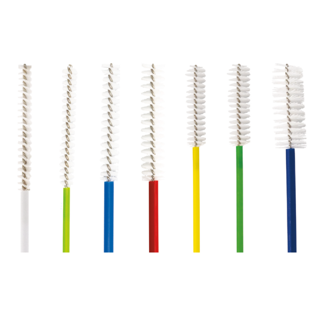 Flexible, steamable Arc Wire Brushes for superior surgical and medical device cleaning. Disposable and reusable options available, with strong and durable bristles.